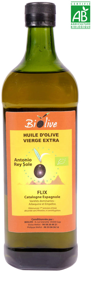 Huile d'olive FLIX (Espagne). Récolte 2023-2024. Saveurs douces - Légèrement chômée - Assaisonnement.